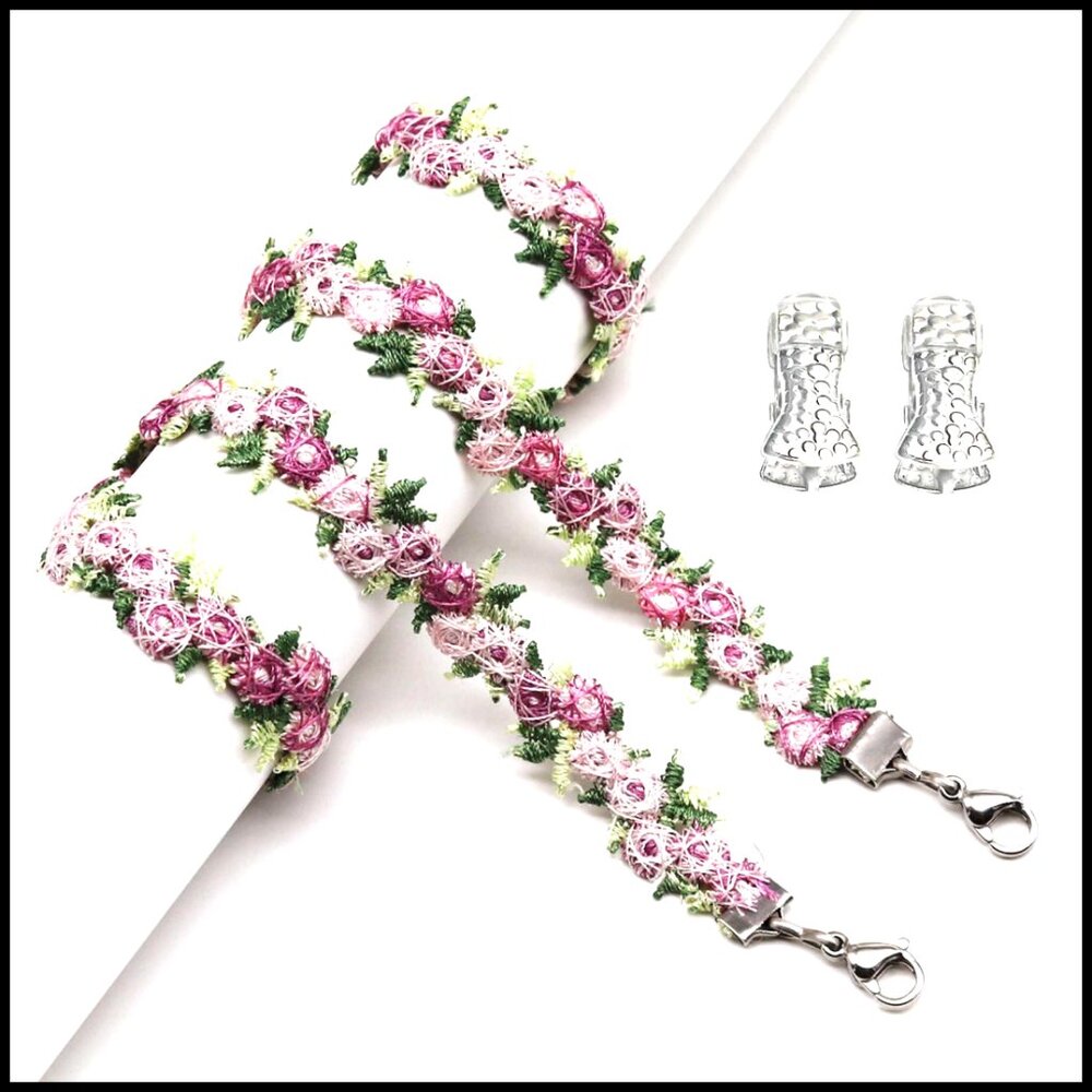 Cotton Embroidery Eyeglass Chain Classic Retro Chic Everyday Wear Lobster Clasp